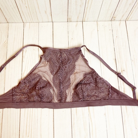 Victoria's Secret Other - Victoria's Secret High-Neck Sheer Lace Purple Bra